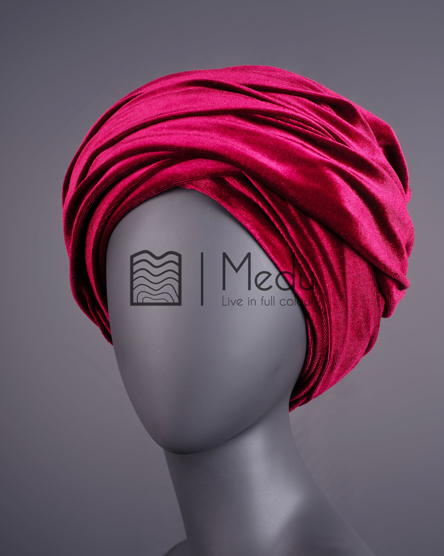 Velvet Headwrap in Maroon