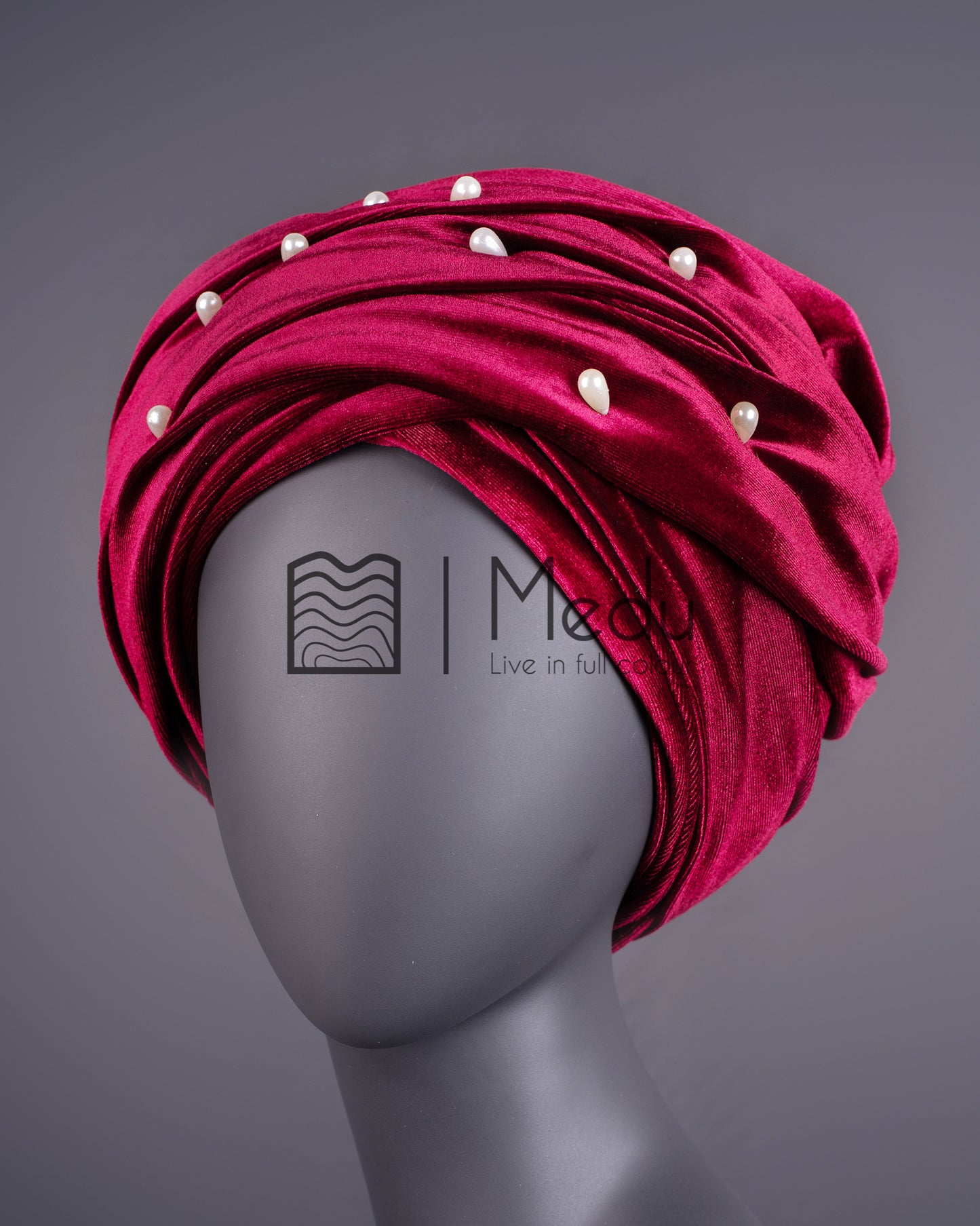 Velvet Headwrap in Maroon