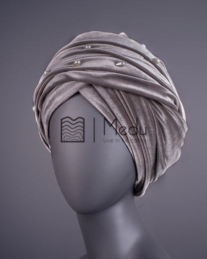 Velvet Headwrap in Grey
