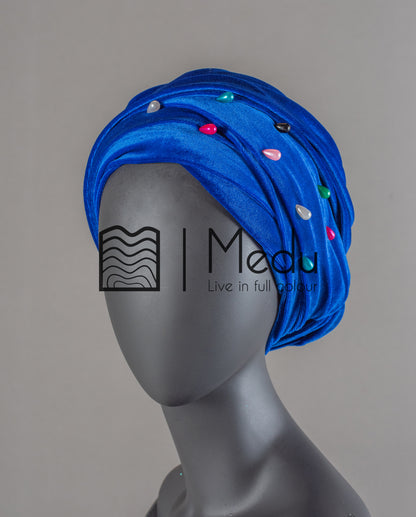 Velvet Headwrap in Royal Blue