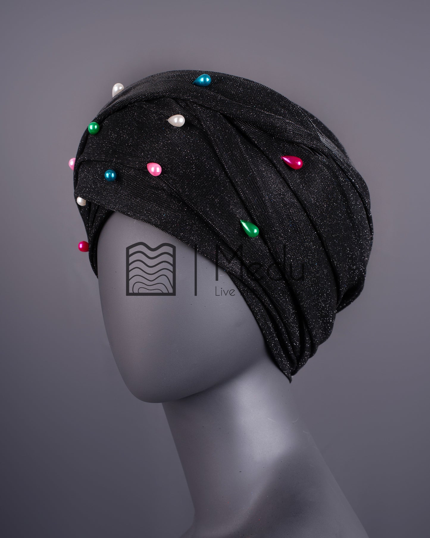 Luxe Bridal Headwrap In Black