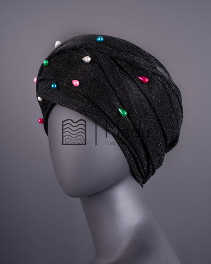 Luxe Bridal Headwrap In Black