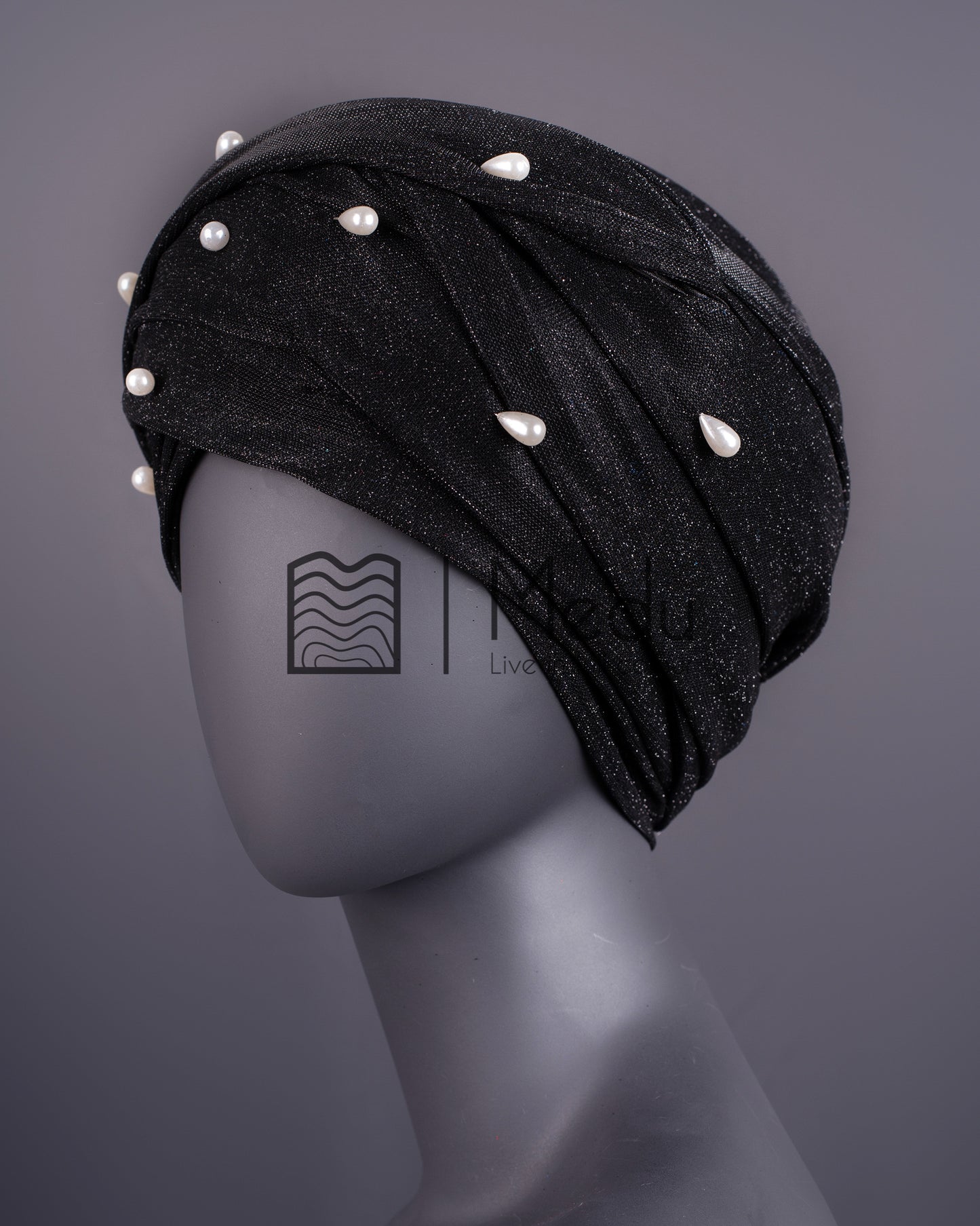 Luxe Bridal Headwrap In Black