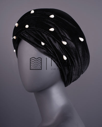 Velvet Headwrap in Black