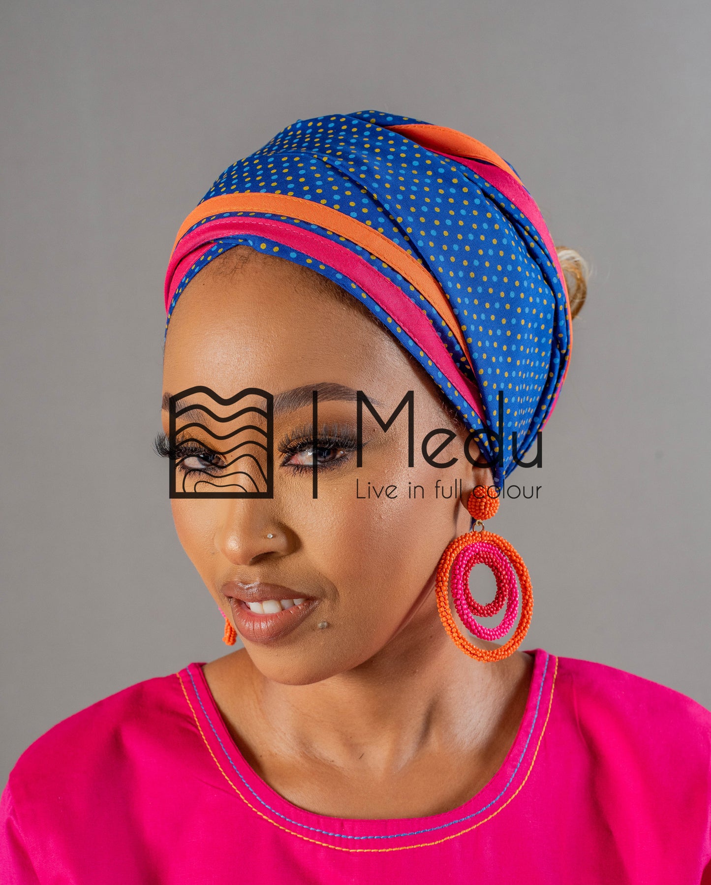 Matching Headwrap in Manoko Blue