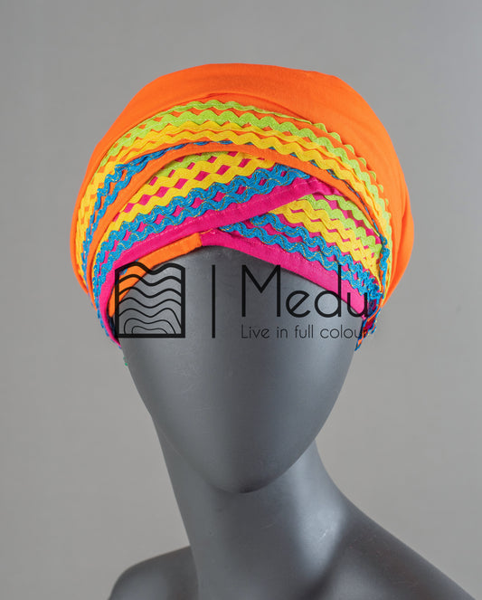 Matching Headwrap in Orange and Pink