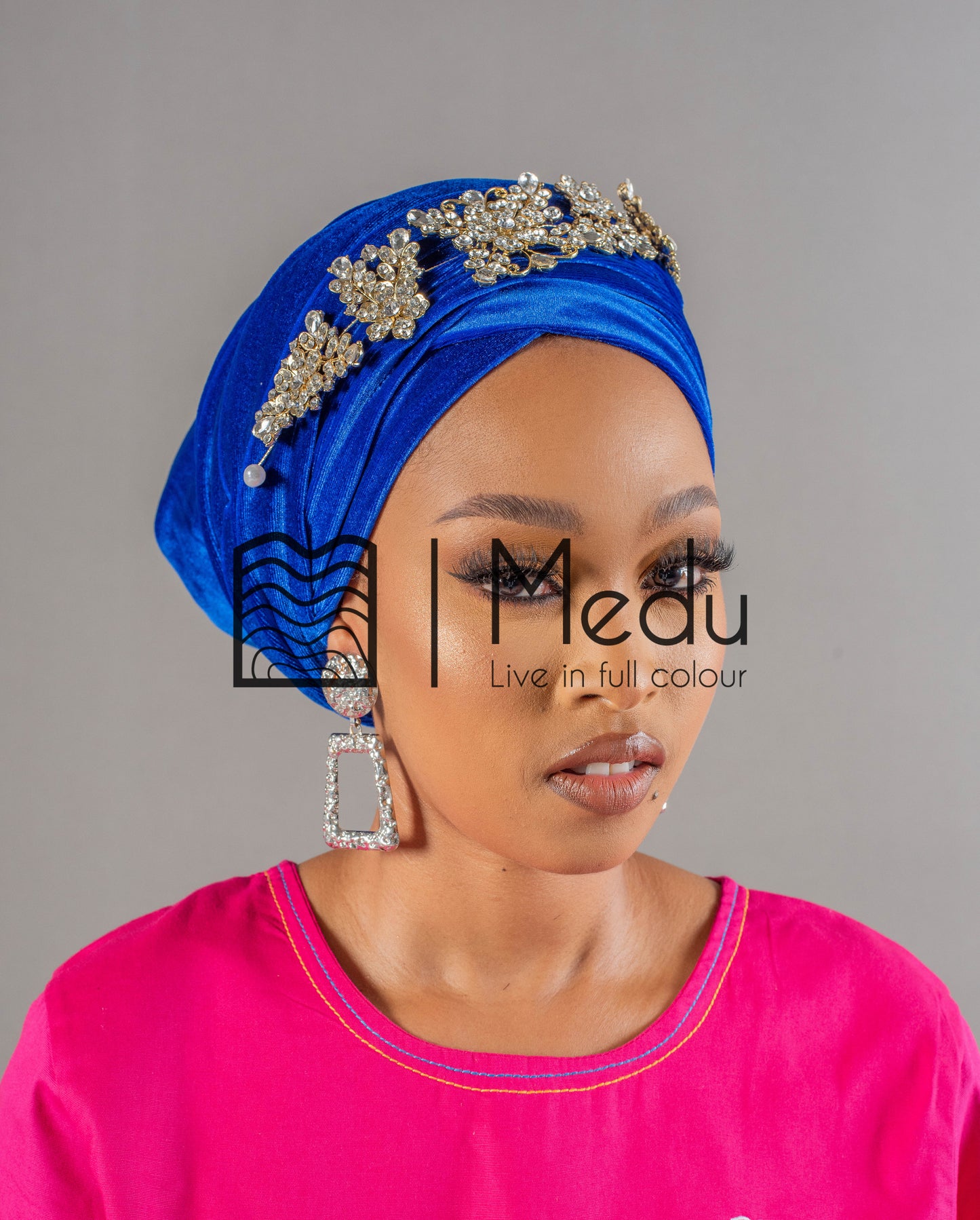 Velvet Headwrap in Royal Blue