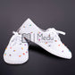 Kiddies Beaded Tie-Up Shoes In White