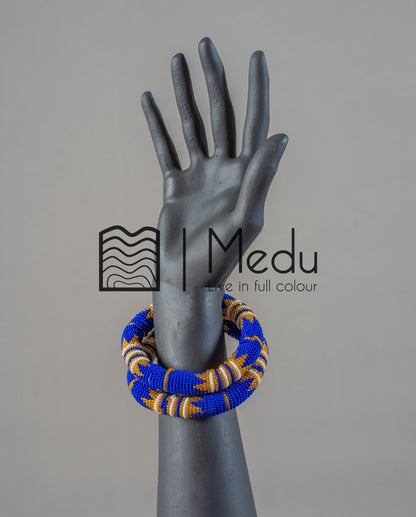 Fine Beaded Bangles Royal and Gold