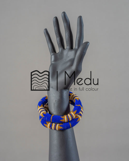 Fine Beaded Bangles Royal and Gold