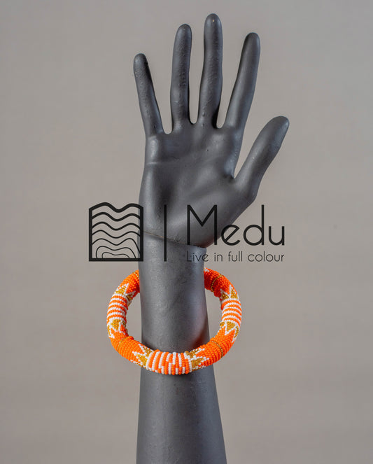 Fine Beaded Bangles Orange