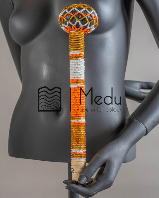 Beaded Bridal Stick Orange