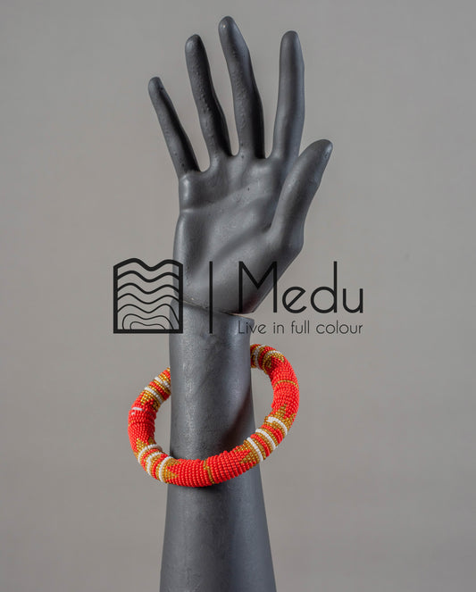 Fine Beaded Bangles Red