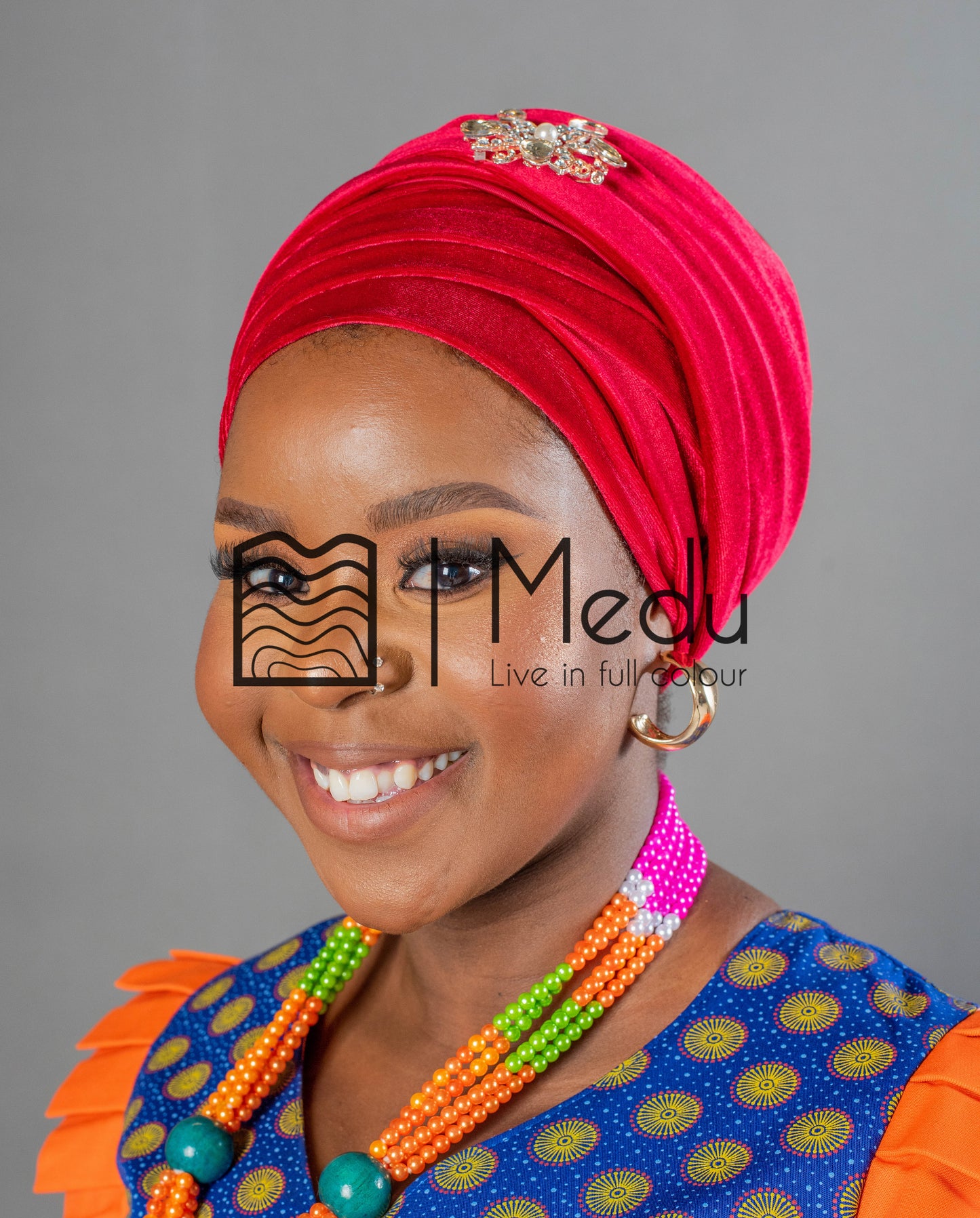 Velvet Headwrap in Red