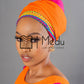 Matching Headwrap in Orange and Pink