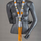 Sepedi Tie Beads Orange and White