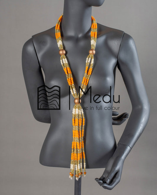 Sepedi Tie Beads Mustard and Cream