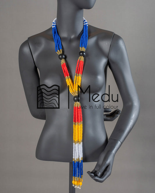 Sepedi Tie Beads Yellow and Red