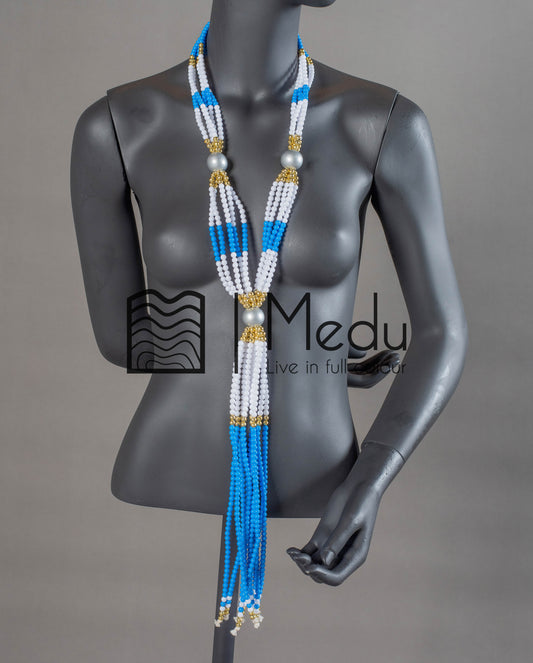 Sepedi Tie Beads Blue and White