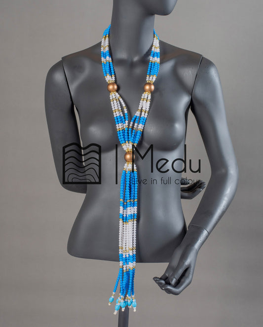 Sepedi Tie Beads Blue and White