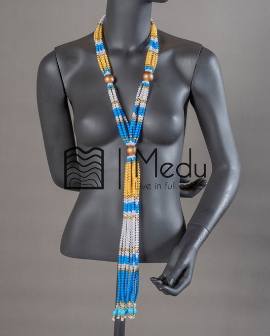 Sepedi Tie Beads Royal and Beige