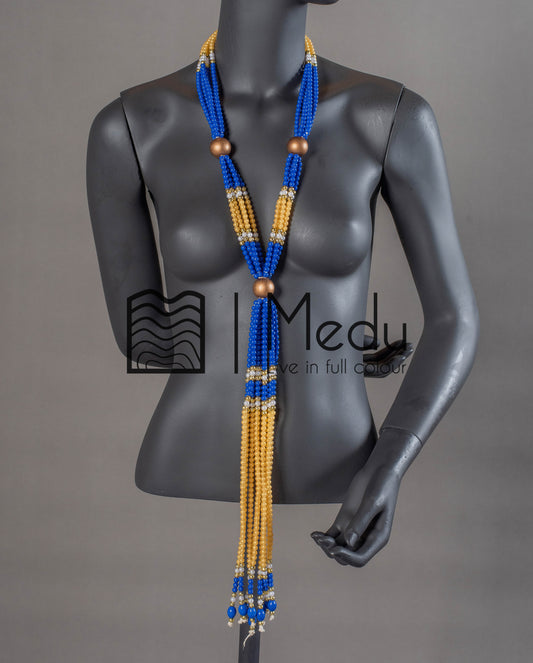 Sepedi Tie Beads Royal and Beige