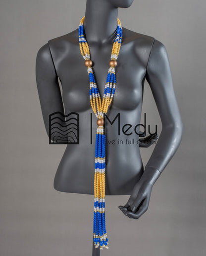 Sepedi Tie Beads Royal and Beige