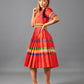 Manoko Pleated Dress in Red