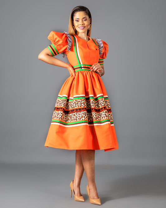 Mapitsi Bespoke Dress in Orange