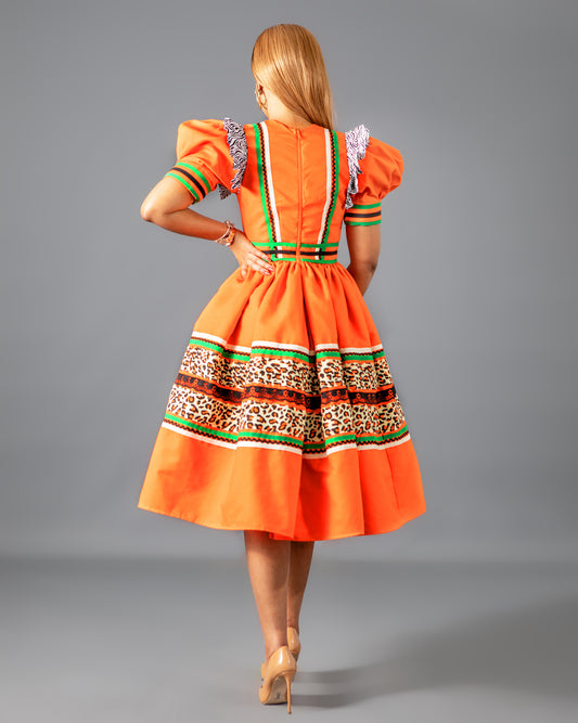 Mapitsi Bespoke Dress in Orange