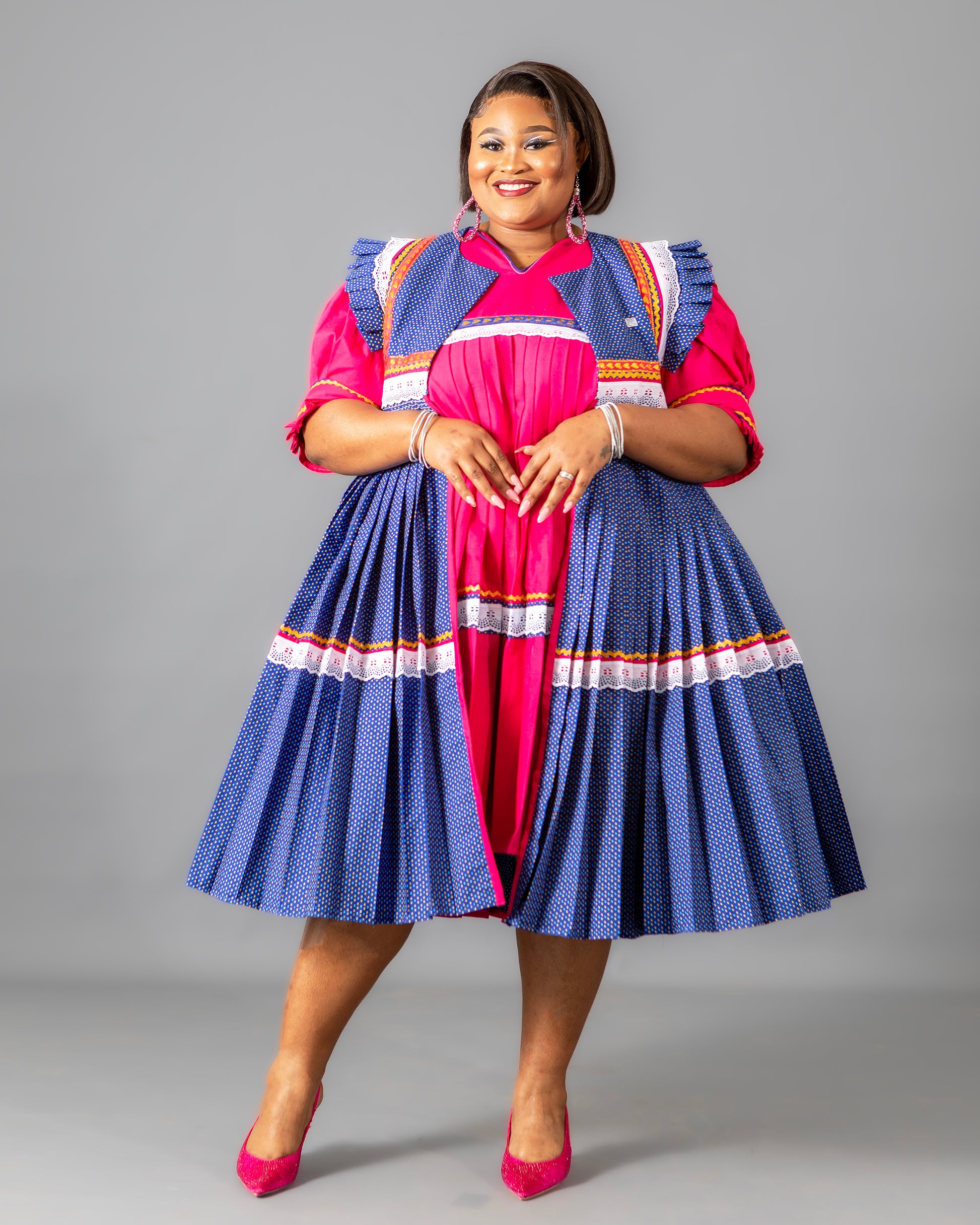 pink traditional dresses Pink Shweshwe Traditional Dresses