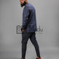 Mogale Bespoke Shirt in Navy Trimmed with Blue