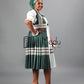 Mogoshadi Pleated Bridal Dress Set in White & Green