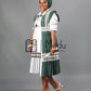 Mogoshadi Pleated Bridal Dress Set in White & Green