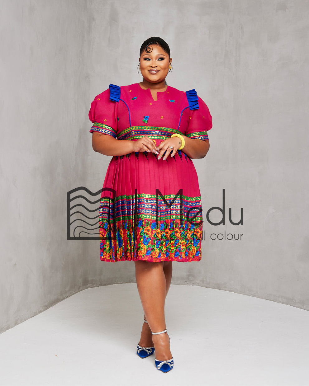 Vutomi Pleated Dress in Pink