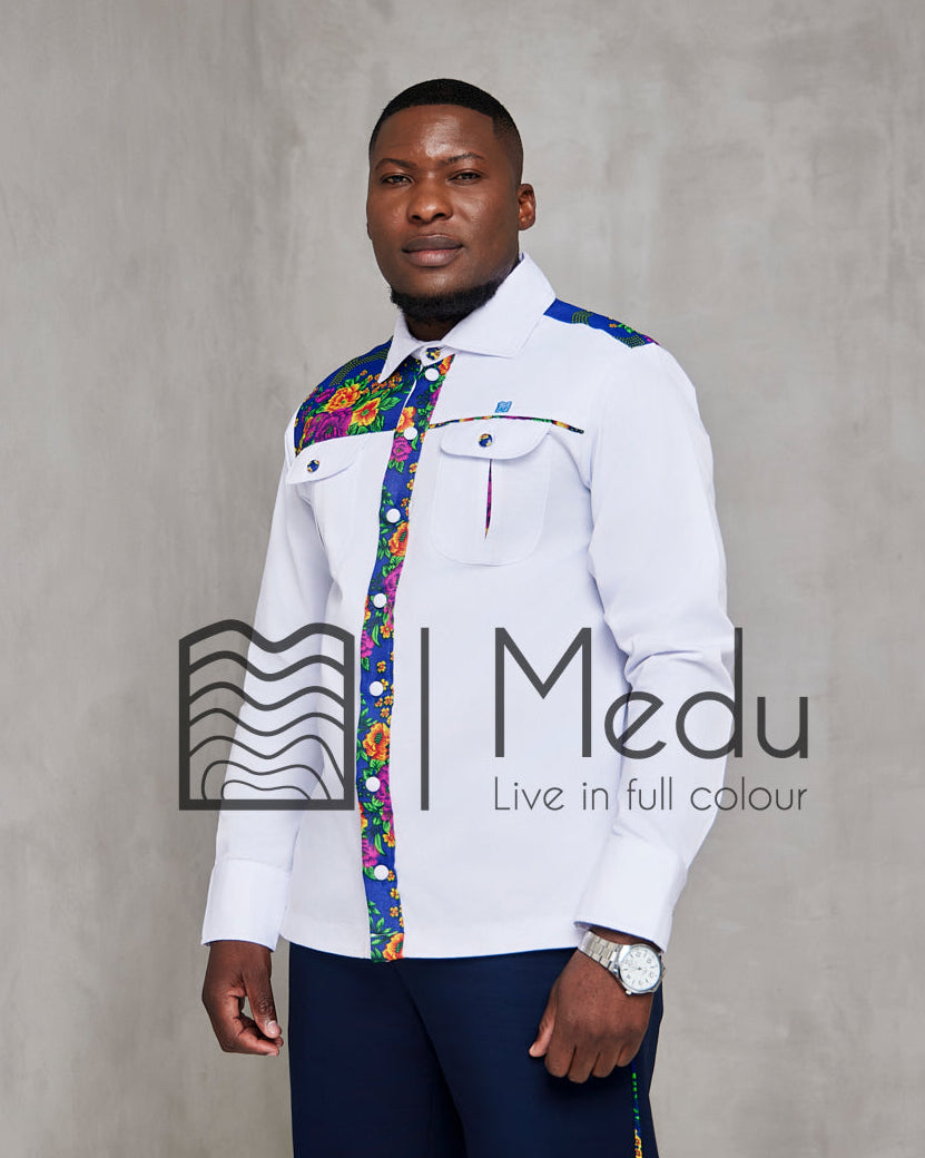 Fumani Shirt White with Royal