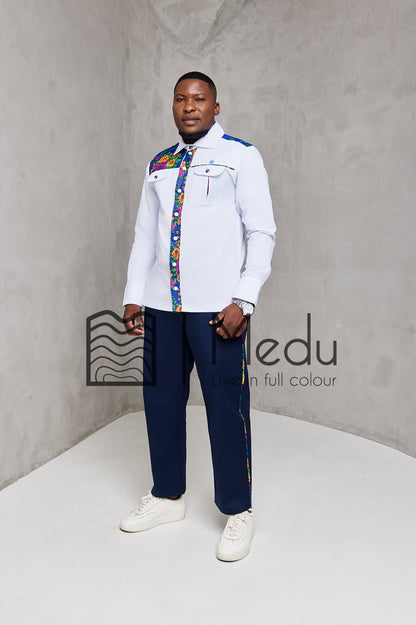 Fumani Shirt White with Royal