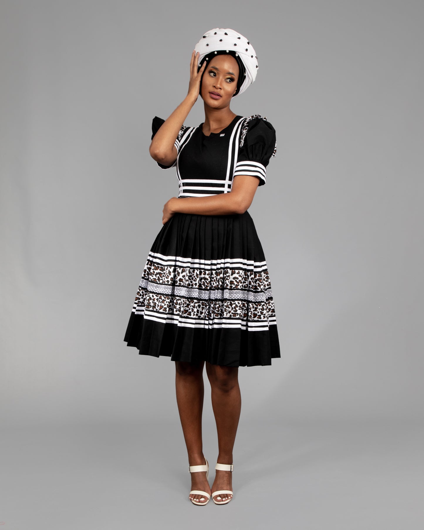 Manaka Bespoke Pleated Dress in Black