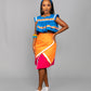 Semabejana and Wrap Skirt Set in Turquoise Blue